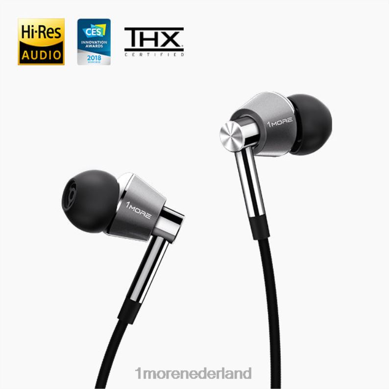 in-ear hoofdtelefoon met drie drivers zilver hoofdtelefoon 8XJ0D22 1MORE